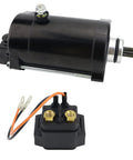 Starter Motor And Solenoid Relay For Yamaha WaveRunner VX1100 Series 1052cc Direct Drop-In Replacement 2005-2015 shown in black.