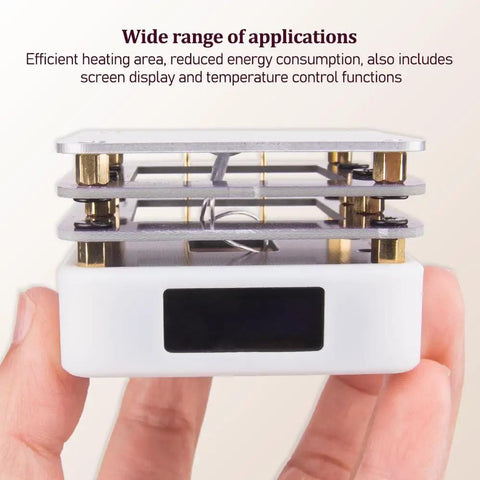 65W Mini Hot Plate Soldering Station For SMD Preheating And Desoldering, compact design with LED display in a hand
