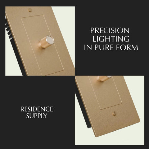 Solid Brass Dimmer Switch With Knurled Rotary Knob, 120V AC UL Listed Flicker Free Dimming on brass wall plate