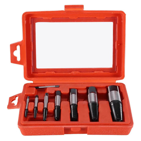 8-Piece Broken Screw Extractor Set For Damaged Screws, Rusted Bolts And Pipe Fittings, Pro-Grade Easy Out Kit With Durable Storage Case