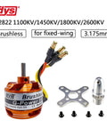 D2822 Brushless Outrunner Motor 1100KV 1450KV 1800KV 2600KV For Two To Three S LiPo RC Multicopters And Fixed Wing UAVs with adapters