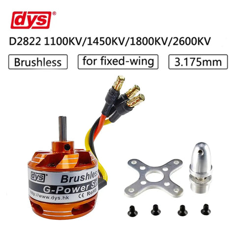 D2822 Brushless Outrunner Motor 1100KV 1450KV 1800KV 2600KV for 2 to 3S RC Multicopters with accessories
