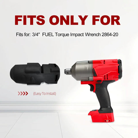Heavy Duty 18V Torque Tool Boot For Milwaukee 2864-20 Impact Wrench Black Protective Case Guard Against Scratches And Drop Damage 49-16-2864