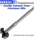 Premium Quality Badass 7 And 10 Inch Forstner Bit Extension Set With 3/8 Inch Hex Shank, showing an aluminum extension rod.