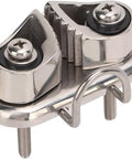 Fast Entry Cam Cleat For Boats And Kayaks With Wire Leading Ring, 316 Stainless Marine Grade, Mirror Polished, No Fuss Grip Fits 10mm Rope