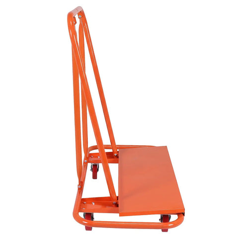 Side view of Heavy Duty Drywall Sheet Cart with Detachable Material Handling System, showcasing rugged steel frame and wheels