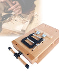 Boss Grade Portable Woodworking Vise With Adjustable Hardwood Bench For Garage Shop And Hardcore Diy Crew Delivers Slick Grip And Legit Sturdy Support For Quick Woodwork Fixes on a wooden bench with clamps.