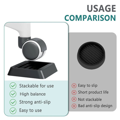 Grill Leveling Shims 4 Pack Black Square No Slip TPU Caster Cups Pads For Grills And Furniture Floors Couches Chairs Protect Surfaces On Grass Concrete Wood Decks Anti Scratch
