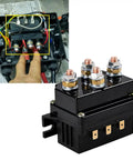 Beefy 12V 500A Winch Solenoid Contactor Relay Replacement for 8000 to 12000 lbs ATV UTV with wiring and mounting bracket