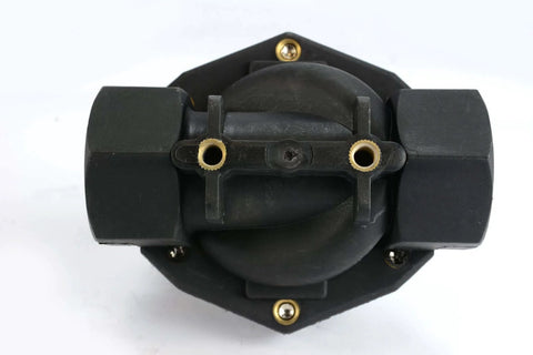1 Inch BSPP Electric Solenoid Valve For Air Water Gas And Liquids, Normally Closed 110V AC, Plastic Body, NBR Seals, Top View