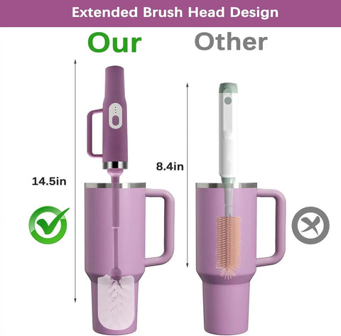 5 In 1 Electric Bottle Brush Cleaner Dual Speed Rechargeable IPX6 Waterproof Extra Long Reach For Cups, comparison with other brush