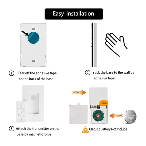 Easy installation steps for Smooth Wireless Dimmer Light Switch And Smart Receiver That Hooks Up Easy With Alexa.