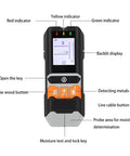 Straight Up Smooth Wall Scanner Featuring No Sweat Stud Detection And Deep Metal Sensor For Total DIY Home Repairs Plus Quick AC Voltage Tracking And Precision Moisture Measurement For Any Gig Project with backlit display and buttons.