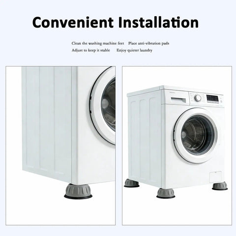 Anti Vibration Pads For Washer And Dryer Dampening Vibration And Noise Stop Washing Machine Walking During Spin Shock Absorber Stabilizer Feet With Suction Cups For Appliances Laundry Room Upgrade
