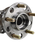 Wheel Bearing And Hub Assembly For 2019 To 2023 Hyundai Santa Fe, 2020 To 2023 Palisade, 2022 To 2023 Cruz, 2021 To 2023 Kia Sorento, And 2020 To 2022 Telluride AWD Models With Direct Fit, Durable Steel Construction, Noise Free Operation, Simple Install, shown front view.