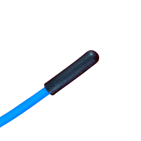 Coil Temperature Sensor 74 Inch Blue With 2 Pin Connector 337-60406-02 close-up of blue cable and black end tip.