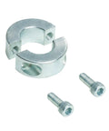 Split Shaft Collar With H7 Tolerance Bore 3/8, 7/8 OD, 3/8 Thick, Zinc Plated 1045 Steel, Set Screw Shaft Clamp For Precise Motion Control Systems And Heavy Duty Machinery on white