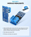 Close-up view of Six Piece Dual High Power MOSFET Trigger Switch Drive Module Kit With 0-20KHz PWM Adjustment, blue control board