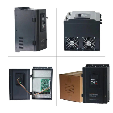 Heavy Duty 380V 15KW Vector Variable Frequency Drive Three Phase Inverter Motor With Speed Controller For Industrial Machines VFD Inverter Frequency Converter And Beefed Up 3 Phase Power Control, black housing