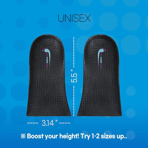 Height Boost Shoe Inserts With 3 Adjustable Layers For Men And Women, 2.5 Inch Lift, Discreet Natural Looking Elevation, Air Cushioned Heel Caps For All Day Comfort And Impact Absorption