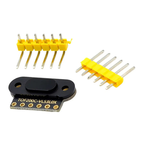 TOF Time Of Flight Distance Ranging Sensing Module For VL6180 And VL53L1X with connectors, compact design, yellow pins