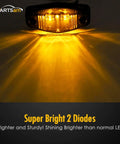 Amber And Red Universal Trailer Side Marker Lights With Smoked Lens illuminating with 2 diodes, showcasing brightness and waterproof feature