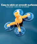 Heavy Duty 6 Piece Suction Cups With Metal Screw Threaded Rod on smooth surface, ideal for glass doors and tiles.