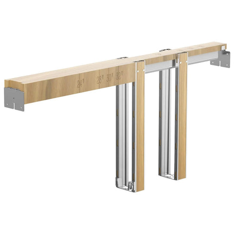 Pocket Door Frame Kit For 24 To 36 Inch Wide Doors 80 Inch High With Two Way Soft Close System Smooth Quiet Sliding Easy To Install