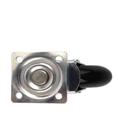 Top view of 3 Inch PU Stem Casters Universal Polyurethane Wheels For Office Furniture Black Heavy Duty Swivel Casters For Desks Chairs And Cabinets