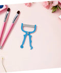Four Piece Manual Facial Hair Remover Kit For Women With Portable Spring Epilator And Stainless Steel Coils For Chin And Neck Hair Removal Precision Threading Tool For Everyday At Home Grooming No Fuss Quick Touchups, pink brushes and blue coil remover