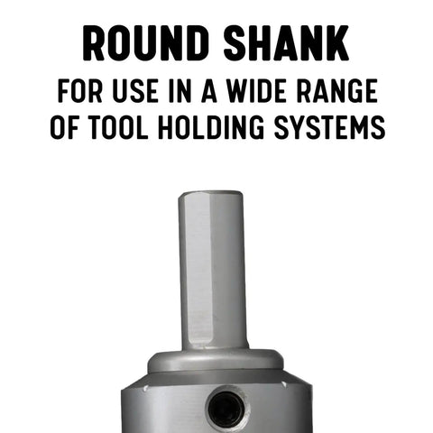 Round shank of Three And Three Eighths Inch Carbide Tipped Hole Saw Cutter With One Inch Depth Of Cut For Stainless Steel