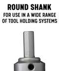 Carbide Tipped Hole Cutter Four And One Sixteenth Inch Diameter With One Inch Depth Of Cut, showing round shank design