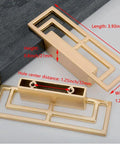 4 Pieces 3.93 Inch Gold Zinc Alloy Cabinet Handles With Hollow Geometric Design