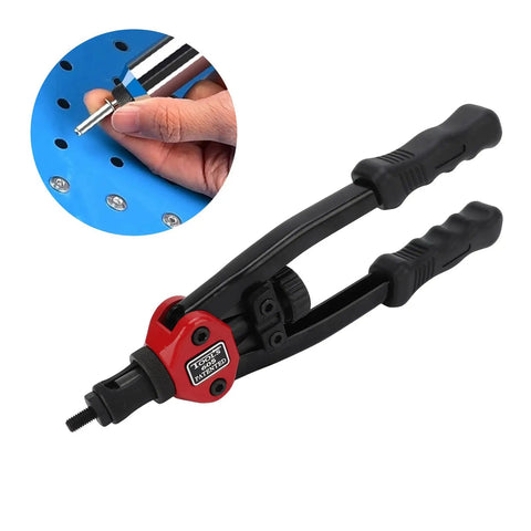 13 Inch Double Arm Rivet Nut Tool Kit Workhorse With Multi Size Mandrels featured with dual handles and grip close-up