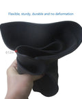 Flexible Heat Resistant Soldering Mat Silicone Repair Workbench Pad 932 F shown rolled in hand, 16 by 12 inch, black