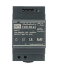 Front view of Ultra Slim Step Shape 24V DC DIN Rail Power Supply 60W 2.5A With Wide 85 To 264V AC Input TS 35 7.5 Or 15 Mount Pro Grade