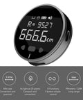 Built Tough Digital Tape Measure Packs A Massive 328 Foot Rolling Reach With A Crisp Lcd Panel Rechargeable Cell shown in use.