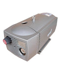 No Gimmicks Oilless Rotary Vane Pressure Vacuum Pump Engineered For Round The Clock Operation And Fast Suction Pull With Dead Simple Install And Rock Solid Durability in silver color, front view showing inlet and control knob.
