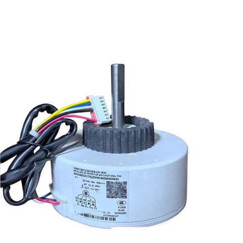DC Brushless Air Conditioner Internal Motor 0010403317G ZWK465A00402 Replacement Part with wiring and label visible