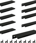 10 Pack Black Aluminum Edge Pull Handles Hidden Concealed Tab Pulls For Doors Drawers Cabinets Wardrobes Sleek 80mm And 3.2 Inch Finger Pulls Durable Modern Hardware For Home