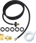 12 Foot Propane Torch Hose With G3/8-19 Left Hand Thread Heavy Duty Weed Burner Flame Hose Replacement displayed with O-rings and fittings