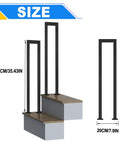 Slick Matte Black U Shaped Stair Handrails Set Of Two Built Tough For Indoor Outdoor Use Industrial Wrought Iron Wall Mount Safety Grab Bar That Just Looks Dang Fine On Your Porch Project dimensions, showing height 90cm and base 20cm.