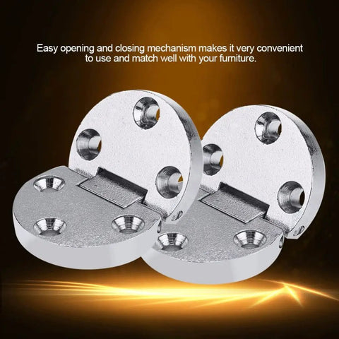 Heavy Duty Zinc Alloy Self Supporting Folding Table Hinges Two Pack Built Like A Tank with oval plates and easy opening mechanism.