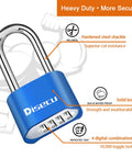 Built Tough 4 Digit Combination Padlock With 2.5 Inch Shackle, Outdoor Waterproof Lock For School Gym Locker, Blue, Dustproof