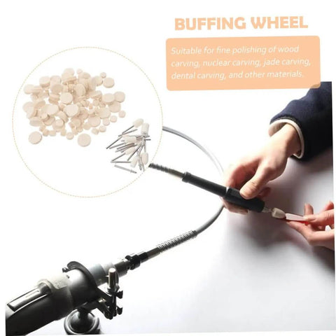 120 Count Pro Grade Wool Felt Polishing Wheels Set With Shank Handle For Rotary Tools Buffing Pads Kit For Metal Plastic Jewelry