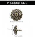 30 Piece Retro Zinc Alloy Upholstery Tacks And Furniture Nails 22mm Round Heads With 10mm Shank For Sofa Chair Bed DIY Makeovers To Snag Quick Fixes And Level Up Your Home Digs Today showing dimensions and detailed floral design.