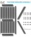 Deep Gray MDF Barn Door With British Brace Knotty Style, 48 By 84 Inches, assembly with 8 foot sliding door hardware kit