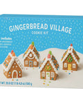 All In One Kid Friendly Gingerbread House Kit For A Festive Family Christmas Build Four DIY Gingerbread Houses With Cookies Icing And Decor A Fun Easy Holiday Project For Kids And Friends, package with four decorated gingerbread houses.
