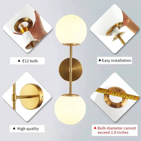 Globe Wall Sconce 21 Inch Modern Milk Glass Globe Light For Bathroom Vanity Mirror Living Room Hallway And Stairs Nordic Style LED Fixture Chic Yet Practical Home Lighting For A Cozy Modern Vibe