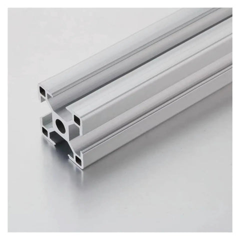 Rock Solid 3030 Aluminum Extrusion With Built In Wire Channel For A Clean Setup On Any Cnc Or 3d Printer Frame Featuring No Drama Cable Management Smooth T Slot Mounting Plus Five Piece Connector Kit closeup of profile with wire channel.